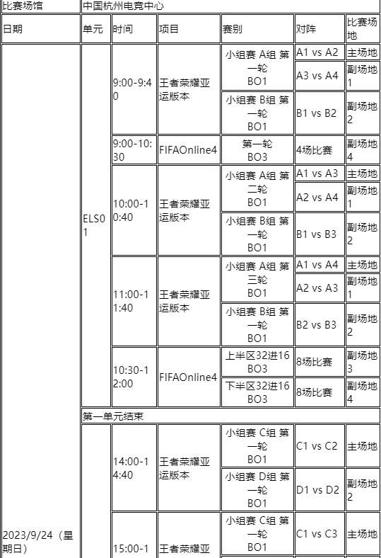 2023英雄联盟亚运会开赛时间完整版