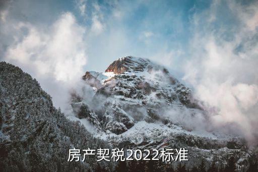 房产契税2022标准