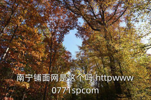 南宁铺面网是这个吗 httpwww0771spcom