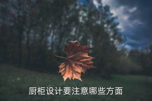 厨柜设计要注意哪些方面