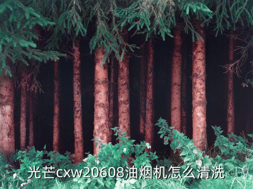 光芒cxw20608油烟机怎么清洗