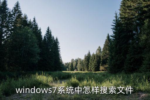 windows7系统中怎样搜索文件