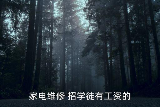 家电维修 招学徒有工资的