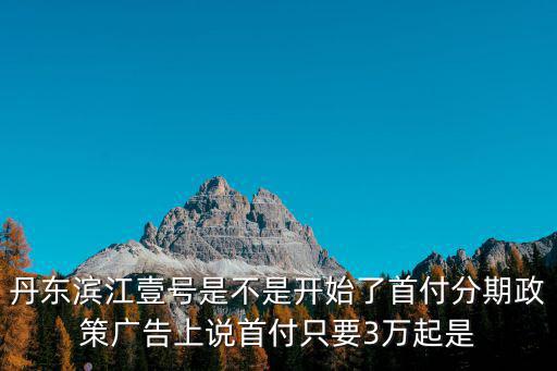 丹东滨江壹号是不是开始了首付分期政策广告上说首付只要3万起是