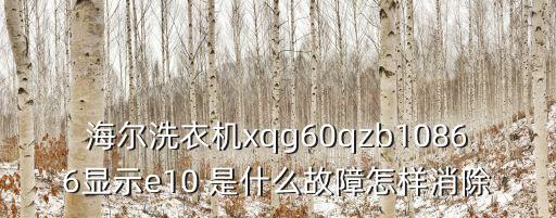 海尔洗衣机xqg60qzb10866显示e10 是什么故障怎样消除