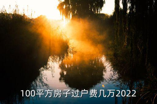 100平方房子过户费几万2022