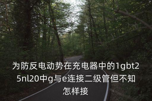 为防反电动势在充电器中的1gbt25nl20中g与e连接二级管但不知怎样接