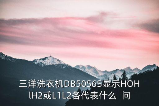 三洋洗衣机DB5056S显示HOHlH2或L1L2各代表什么  问