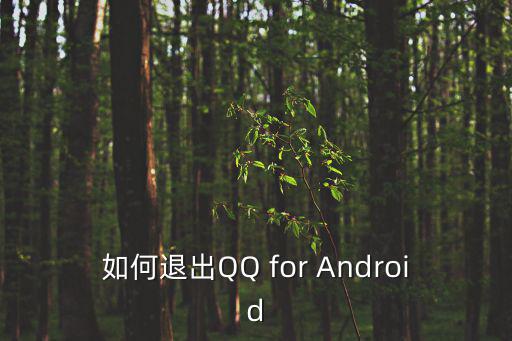 如何退出QQ for Android