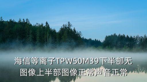 海信等离子TPW50M39下半部无图像上半部图像正常声音正常