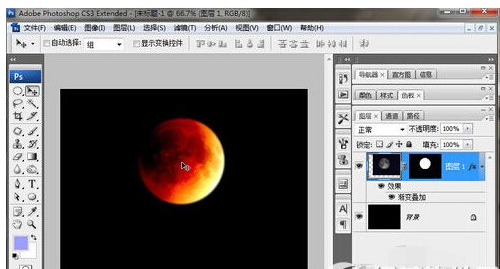 巧用photoshop打造红月亮的具体方法截图