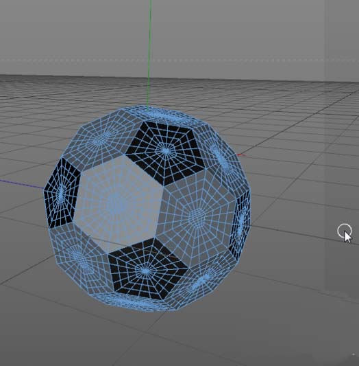 C4D制作一个立体足球模型的操作流程截图