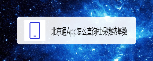 分享北京通App如何查询社保缴纳基