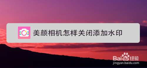 分享美颜相机如何关闭添加水印。