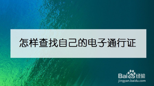 教你微信怎么查询电子通行证。