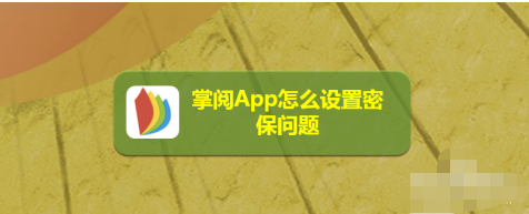 教你掌阅app怎样设置密保问题。